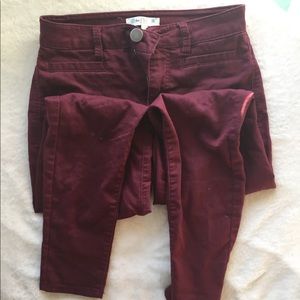 Maroon pants, size zero